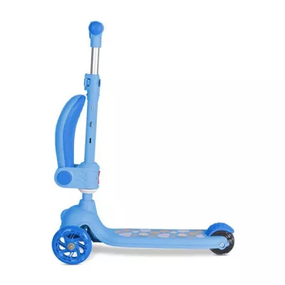 Trotineta, Jetster Plus, 3 ani+, pana la 20 kg, scaun pliabil si reglabil 4 pozitii, roti PU cu luminite, Blue