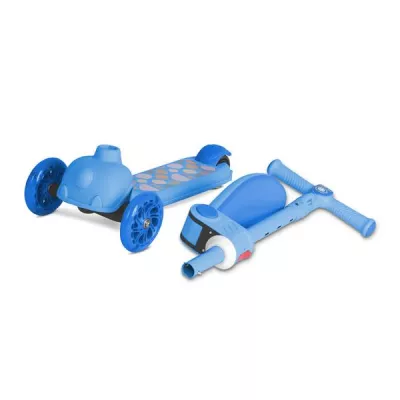 Trotineta, Jetster Plus, 3 ani+, pana la 20 kg, scaun pliabil si reglabil 4 pozitii, roti PU cu luminite, Blue