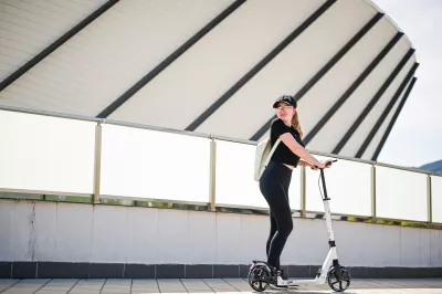 Trotineta pentru adolescenti si adulti, Sprinter, pliabila, frana pe disc, Black