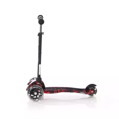 Trotineta pentru copii, 3 Ani+, 3 roti cu leduri, Mini, Red Fire