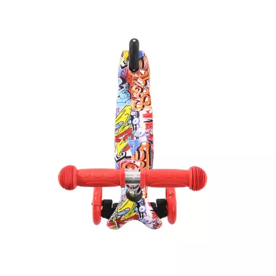 Trotineta pentru copii, 3 Ani+, 3 roti cu leduri, Mini, Graffiti