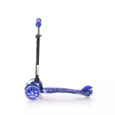 Trotineta pentru copii, 3 Ani+, 3 roti cu leduri, Mini, Blue Cosmos