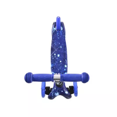 Trotineta pentru copii, 3 Ani+, 3 roti cu leduri, Mini, Blue Cosmos