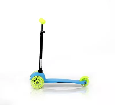 Trotineta pentru copii, 3 Ani+, 3 roti cu leduri, Mini, Blue & Green