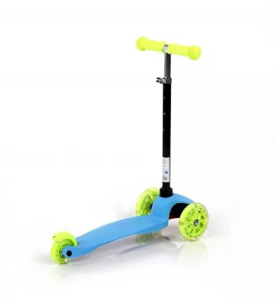 Trotineta pentru copii, 3 Ani+, 3 roti cu leduri, Mini, Blue & Green