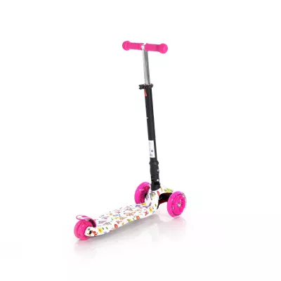 Trotinete - Trotineta pentru copii, 5 Ani+, 4 roti cu leduri, Rapid, Pink Butterfly, bebelorelli.ro