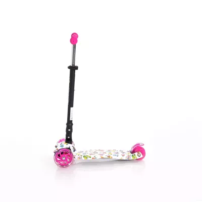 Trotineta pentru copii, 5 Ani+, 4 roti cu leduri, Rapid, Pink Butterfly