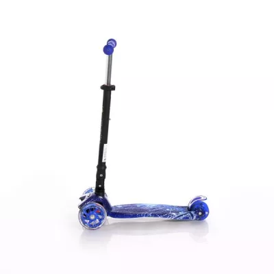 Trotineta pentru copii, 5 Ani+, 4 roti cu leduri, Rapid, Blue Cosmos