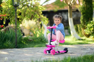Trotineta pentru copii Smart, Pink Flowers