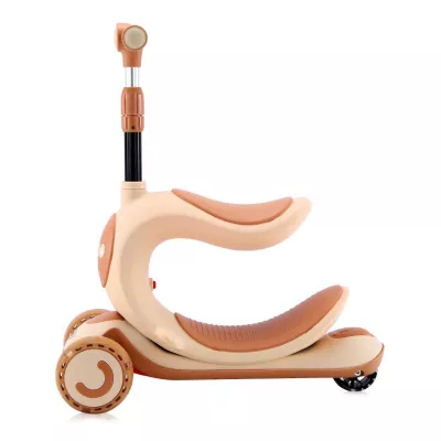 Trotineta pentru copii, Trio, 3 Ani+, roti cu leduri, Beige