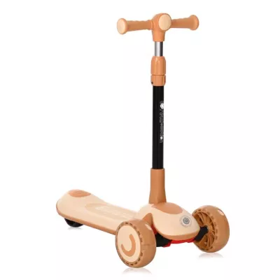 Trotineta pentru copii, Trio, 3 Ani+, roti cu leduri, Beige