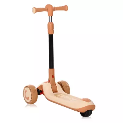 Trotineta pentru copii, Trio, 3 Ani+, roti cu leduri, Beige