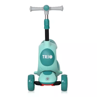 Trotineta pentru copii, Trio, 3 Ani+, roti cu leduri, Blue Green