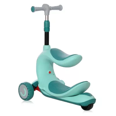 Trotineta pentru copii, Trio, 3 Ani+, roti cu leduri, Blue Green
