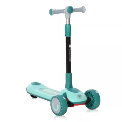 Trotineta pentru copii, Trio, 3 Ani+, roti cu leduri, Blue Green