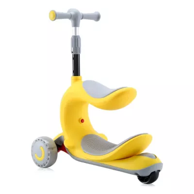 Trotineta pentru copii, Trio, 3 Ani+, roti cu leduri, Yellow