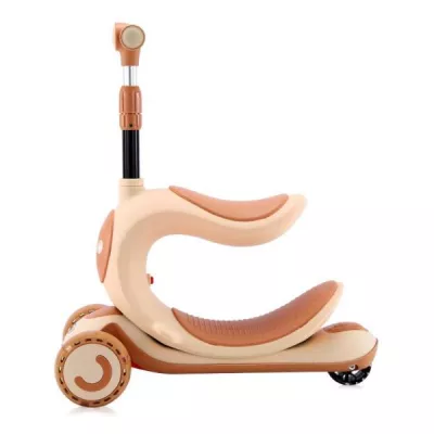 Lichidare de Stoc - Trotineta pentru copii, Trio, 3 Ani+, roti cu leduri, Beige, bebelorelli.ro