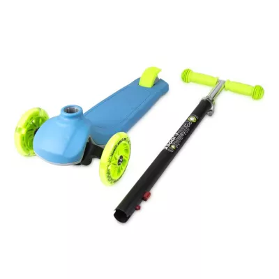 Trotineta pentru copii, Yuppee, 3 Ani+, roti cu lumini, pliabila, Blue & Green
