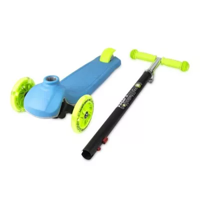 Trotineta pentru copii, Yuppee, 3 Ani+, roti cu lumini, pliabila, Blue & Green