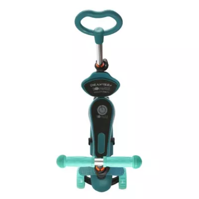 Trotineta reglabila pentru coopii, Draxter, sezut cu spatar, maner parental, 3 ani+, Mint Green