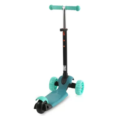 Trotineta reglabila pentru coopii, Draxter, sezut cu spatar, maner parental, 3 ani+, Mint Green