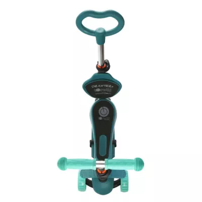 Trotineta reglabila pentru coopii, Draxter, sezut cu spatar, maner parental, 3 ani+, Mint Green