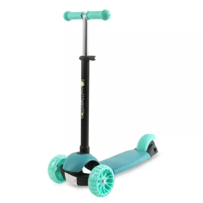 Trotineta reglabila pentru coopii, Draxter, sezut cu spatar, maner parental, 3 ani+, Mint Green