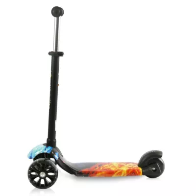 Trotineta reglabila pentru coopii, Draxter, sezut cu spatar, maner parental, 3 ani+, Red Flame
