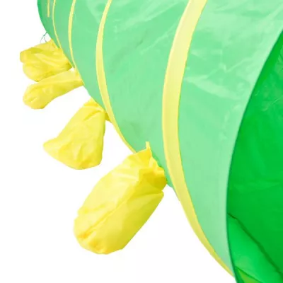 Tunel de joaca pentru copii, Knorr Toys, din tesatura de cort hidrofuga, 180 cm lungime, 0 Luni+, Omida taratoare Hugo Green