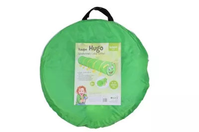 Tunel de joaca pentru copii, Knorr Toys, din tesatura de cort hidrofuga, 180 cm lungime, 0 Luni+, Omida taratoare Hugo Green