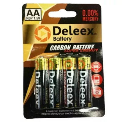 Baterii, acumulatori, incarcatoare - Baterie R6P AA 1.5V Deleex Super Energy Carbon 4 buc/blister, depozituldns.ro