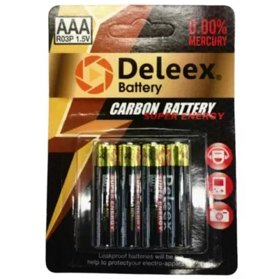 Baterii, acumulatori, incarcatoare - Baterie R03P AAA 1.5V Deleex Super Energy Carbon 4 buc/blister, depozituldns.ro