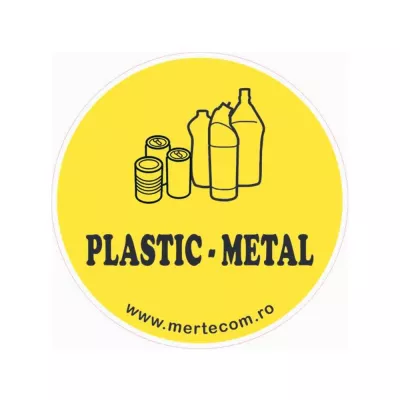 Cosuri de gunoi si pubele - Etichete rotunde pt cosuri colectare selectiva 19cm PLASTIC METAL, depozituldns.ro