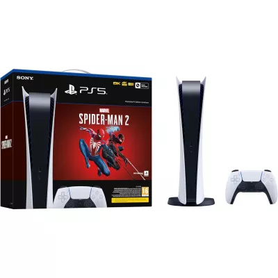 SONY Playstation 5 Digital + Joc PS5 Marvel Spider-Man 2, Consola de jocuri PS5