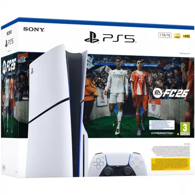 SONY PlayStation 5 Disc, 1TB SSD + Joc EA Sports FC 26 + Extra