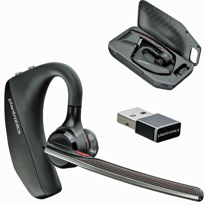Plantronics Voyager 5200 UC, contine BT600 si incarcator portabil, Casca Bluetooth 4.1, Caller ID, 4 microfoane, baterie 7-21 ore, Black