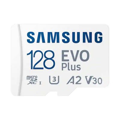 SAMSUNG EVO Plus 128GB, Card de memorie microSD, UHS-1, Class 10, A2, V30