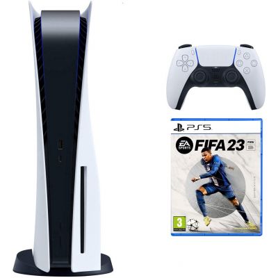 SONY Playstation 5 Disc + Joc PS5 FIFA 2023, Consola de jocuri PS5