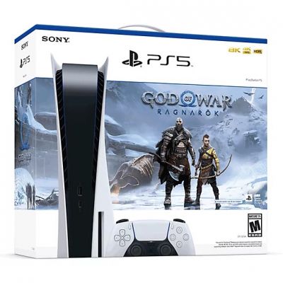 SONY Playstation 5 Disc + Joc PS5 God of War Ragnarok, Consola de jocuri PS5