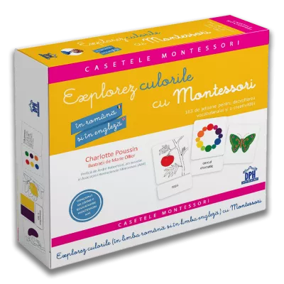 Explorez culorile cu Montessori - In Romana si in Engleza - 163 de jetoane pentru dezvoltarea vocabularului si a creativitatii