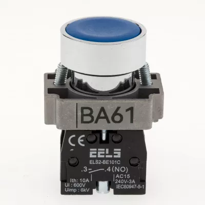 Buton albastru cu revenire ELS2-BA61 1xNO, 3A/240V AC