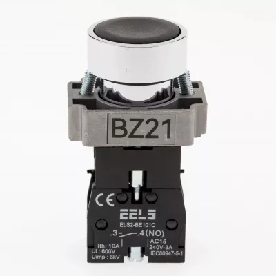 Buton negru cu autoblocare ELS2-BZ21 1xNO, 3A/240V AC