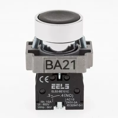 Buton negru cu revenire ELS2-BA21 1xNO, 3A/240V AC