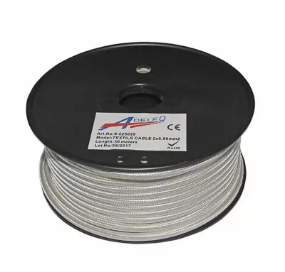 cablu "cordon" flexibil 2x0,50mm² - alb perla