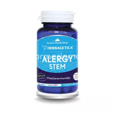 Alergy Stem supliment recomandat pentru imunitatea scazuta, combate alergiile si imbunatateste imunitatea, 60 de capsule, Herbagetica