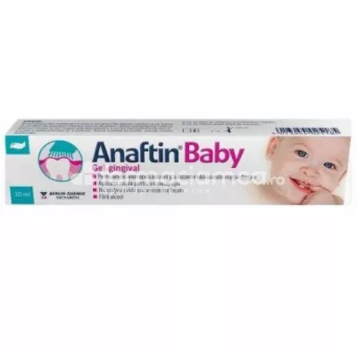 Anaftin Baby gel gingival calmant in cazul eruptiilor dentare, amelioreaza durerea, se poate utiliza din primele luni de viata, 10 ml, Berlin Chemie