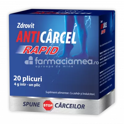 Anticarcel Rapid combate crampele musculare, 20 de plicuri, Zdrovit