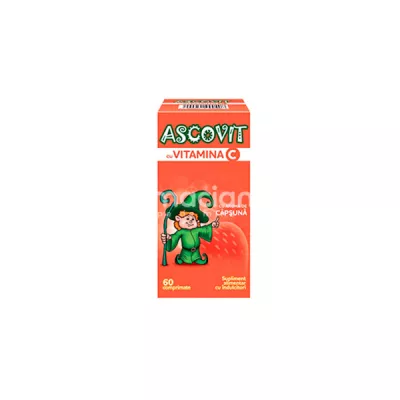 Ascovit Capsuni 100mg, 60 comprimate masticabile Omega Pharma