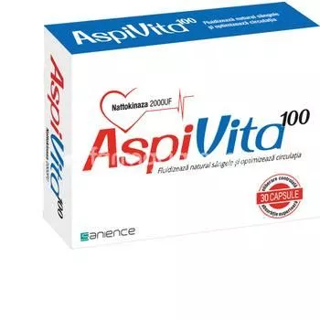Aspivita 100 Nattokinaza, supliment pentru sănătatea cardiovasculară, 30 capsule, Sanience