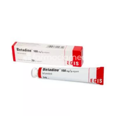Betadine 100 mg/g unguent, contine iod povidona, antiseptic cu spectru larg, utilizat pentru tratamentul local sau pentru prevenirea infectiilor ranilor minore, arsurilor pe suprafete mici, 20g, Egis